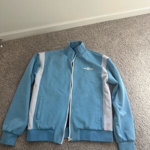 AMIRI Light Blue and White Bomber Jacket